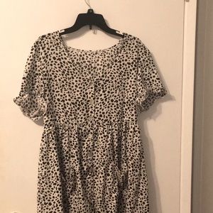 White and black spotted dress